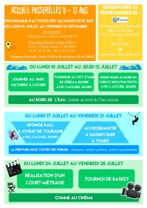 Lire la suite à propos de l’article Programme des activités été 2017 (Accueil Passerelles 11-13 ans)