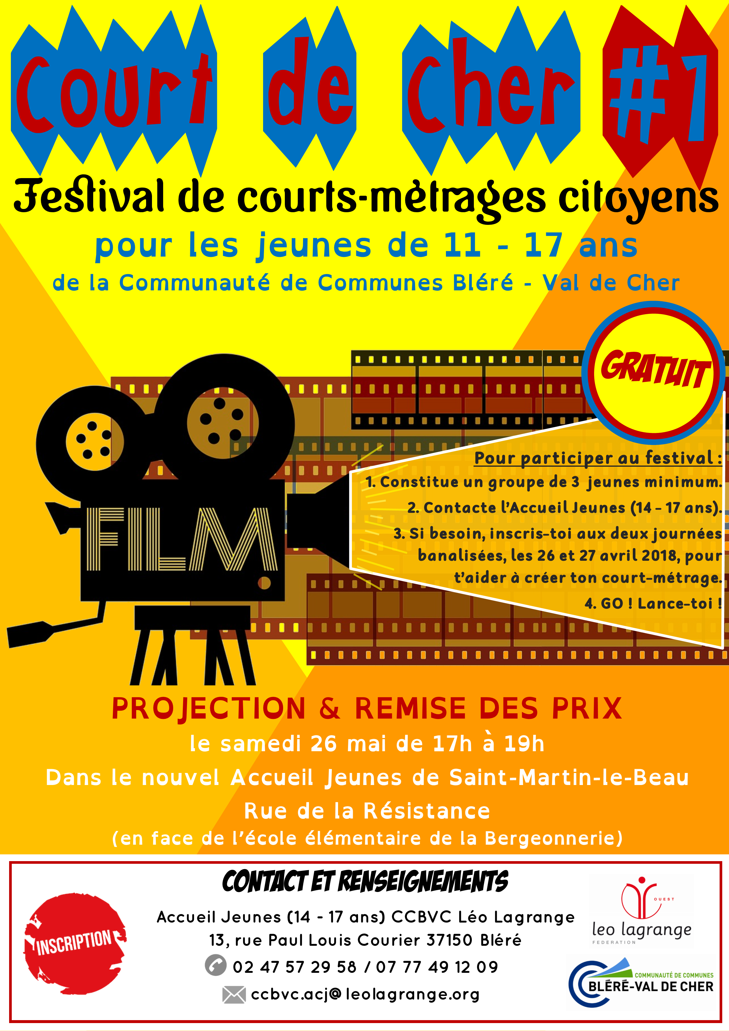 You are currently viewing FESTIVAL COURT DE CHER >> festival de courts-métrages citoyens (11 – 17 ans)